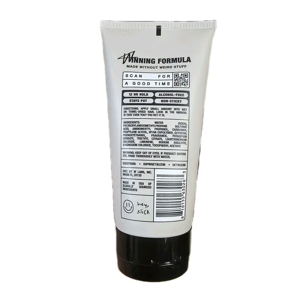 W By Jake Paul Hair Gel for Men, Low Shine, 6 Fl Oz (J56)
